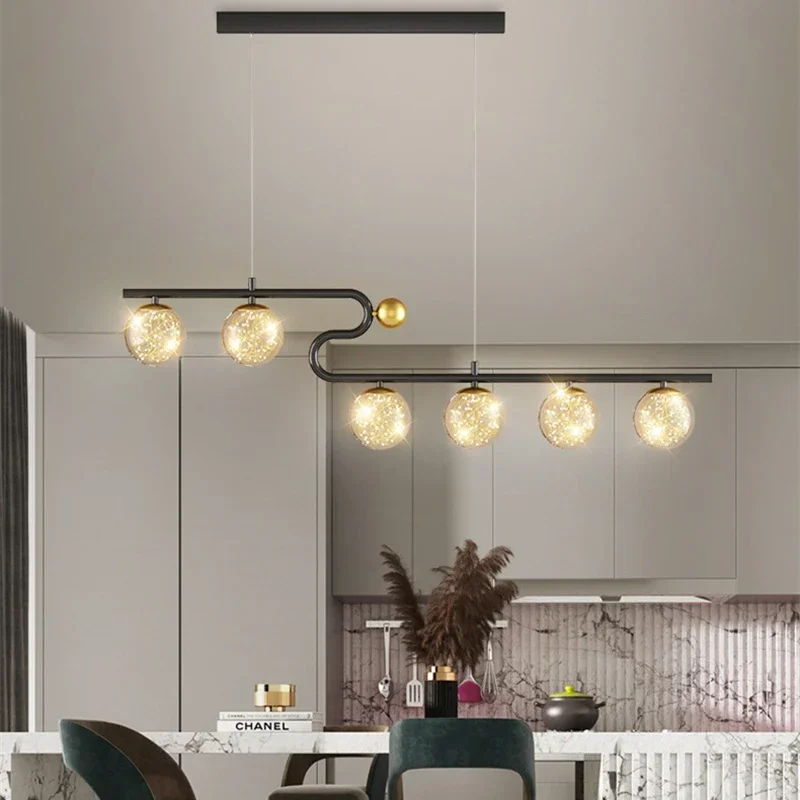 

White Glass Ball Ceiling Pendant Lamp Magic Beans Led Chandelier for Dining Table Living Bedroom Kitchen Hanging Light Fixture