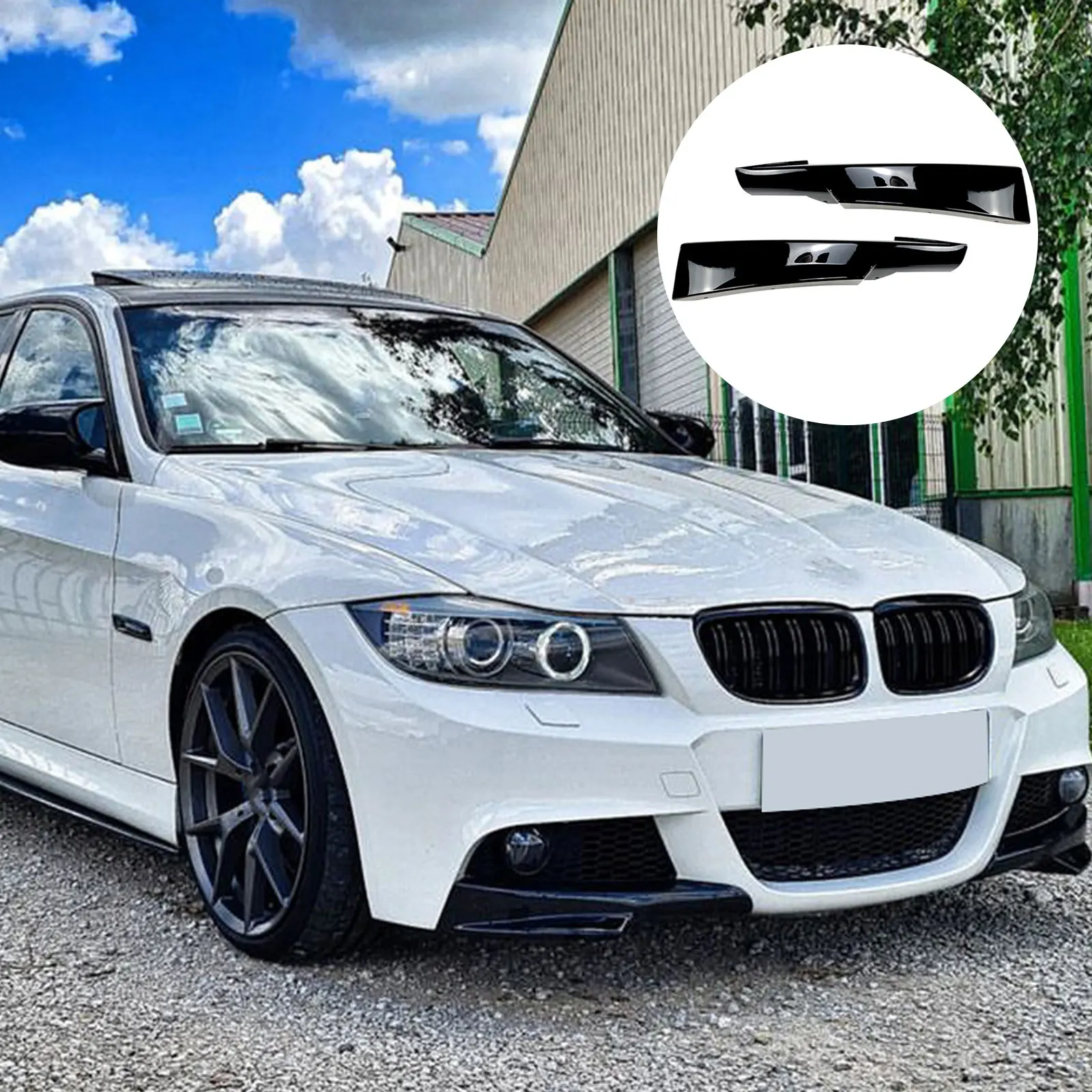 Style Front Bumper Lip Splitter Body Kit For BMW 3 Series E90 Facelift LCI M-Sport Splitter Sport Exterior Tuning Black