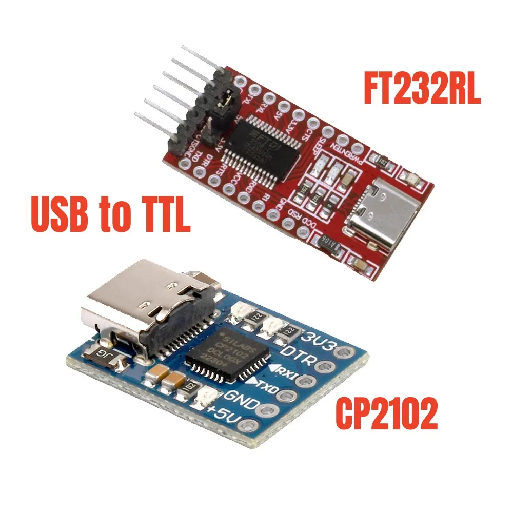 

FT232RL FTDI Type-C to TTL Serial Converter Adapter Module 3.3V 5.5V CP2102 Breakout Mini USB to TTL Adapter Board for Arduino