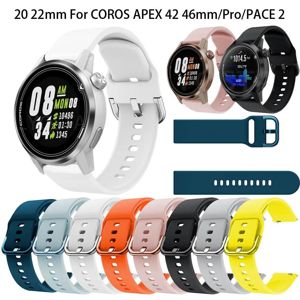 Cinturino Sportivo In Silicone Da 20/22Mm Per Bracciale Coros Pace 2 Per Coros Apex Pro Apex 46Mm 42Mm Cinturino Di Ricambio Cinturini Accessori