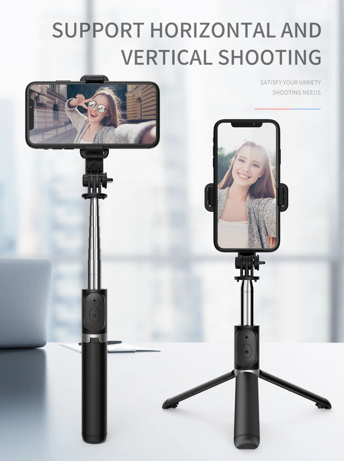 Description Picture 4 of itemPortable Selfie Stick Tripod, Mobile Phone Stand, Wireless Remote Control, Compatible with iPhone and Android