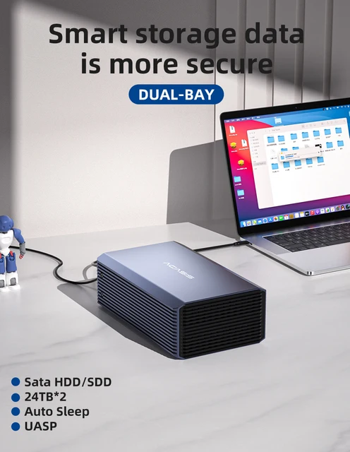 Acasis デュアルベイ HDD/SSDケース 3.5/2.5インチ 外付けハード Acasis デュアルベイ HDD/SSDケース 3.5/2.5インチ 外付けハード