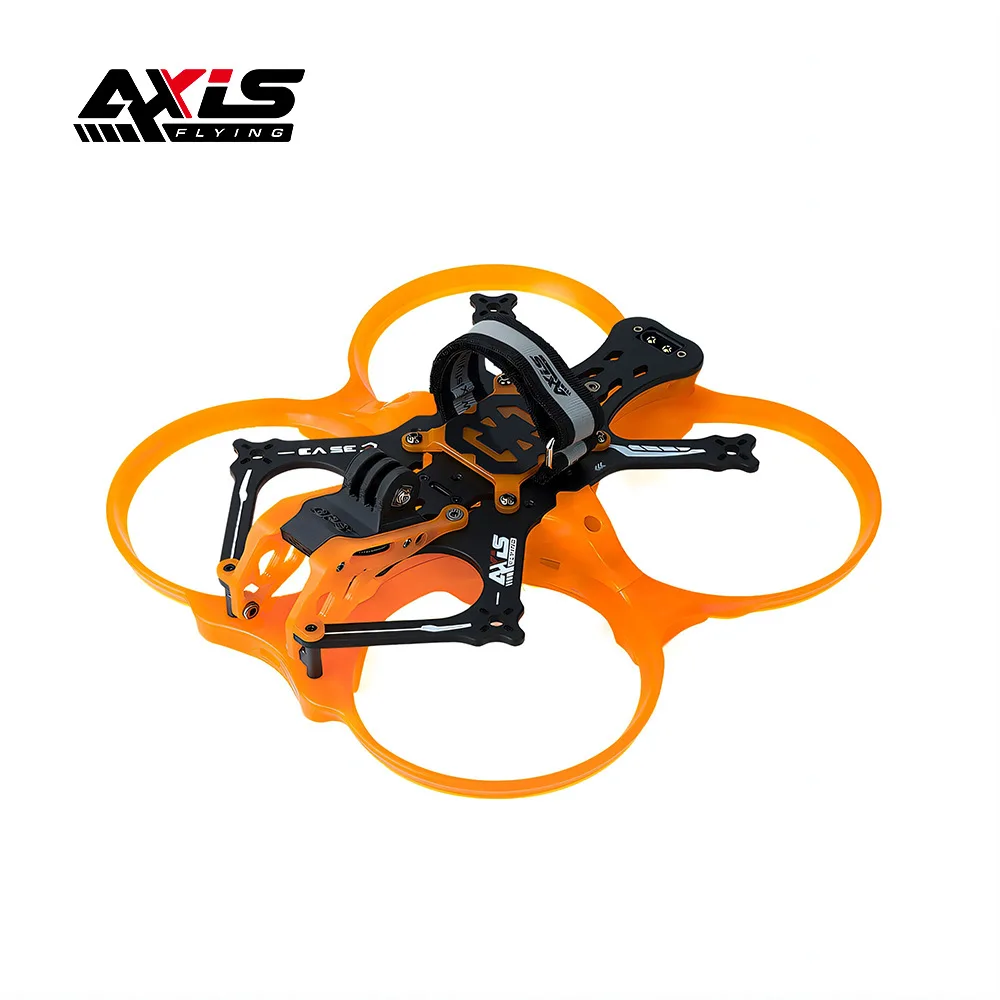 Kit châssis C35 V3 pour micro FPV drone monté avec upgrade O4 Pro, câbles et connecteurs apparents.