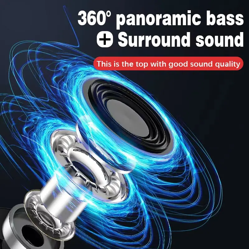 Half In Ear Metal Wired Earphones 3.5mm Round Holes Bass For Smart Phones Esports Running Sports
