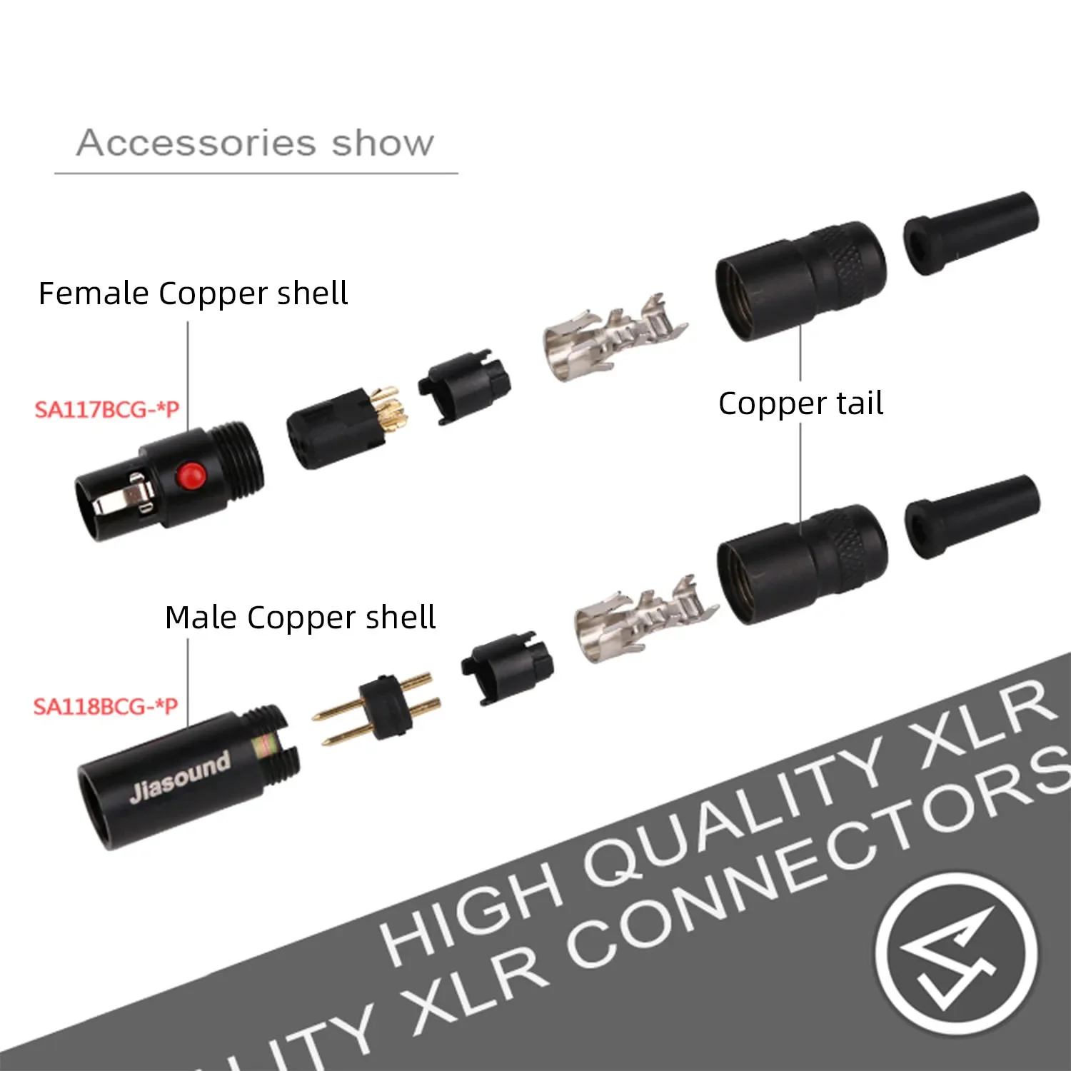 High Quaility 2 Pin 3 Pin 4 5 6 MINI XLR 4 Core Female Plug and Male Plug Wireless Microphone Head