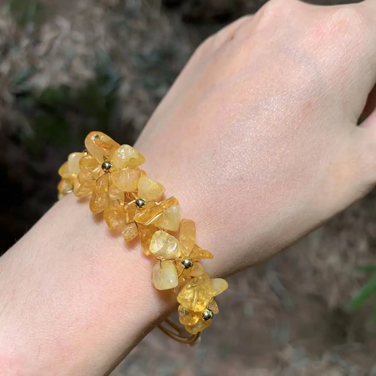 Natural Amethyst Aquamarine  Olivine Citrine Bracelet Stone Irregular Jewelry For Women Design Handmade Chip Jewelry