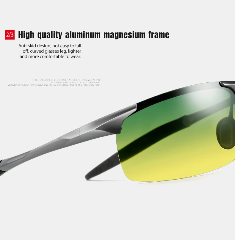 CoolPandas Sonnenbrille für Herren, photochrom, polarisiert, zum Fahren, blendfrei, Chamäleon-Brille, randlos, Nachtsicht, Outdoor-Sportbrille – Detail 13