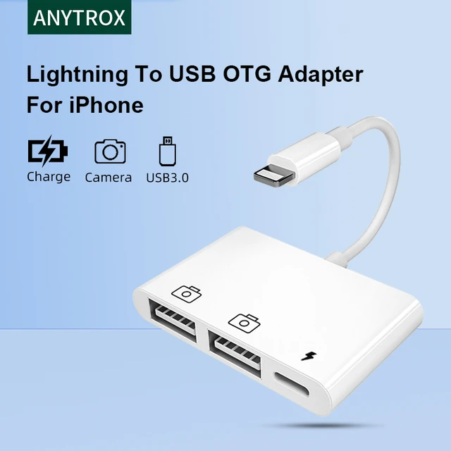 Lightning a USB 3,0 OTG adaptador de cámara/Cable con carga - AliExpress