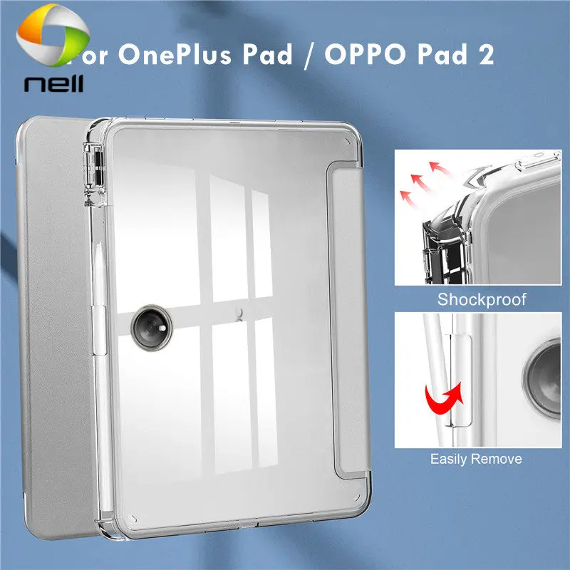 Funda Per Oneplus Pad 2023 Custodia Con Portapenne Guscio Posteriore In Silicone Morbido Trasparente Per Oppo Pad 2 Oneplus Pad Cover Per Tablet Da 11