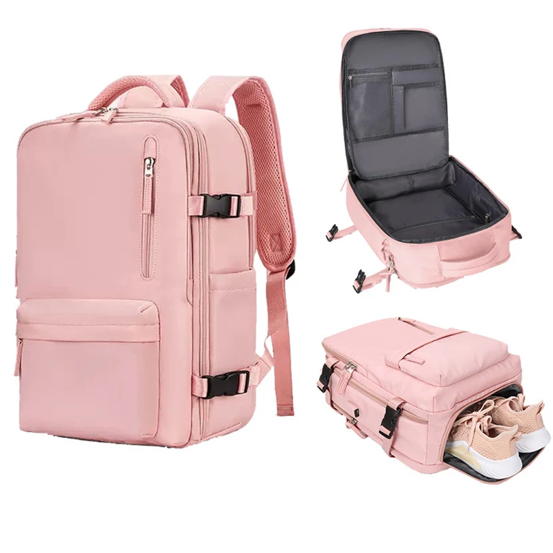 

Women Travel Backpack Airplane Large Capacity Multi-Function Luggage Lightweight Waterproof Casual Notebook Bagpacks With USB
