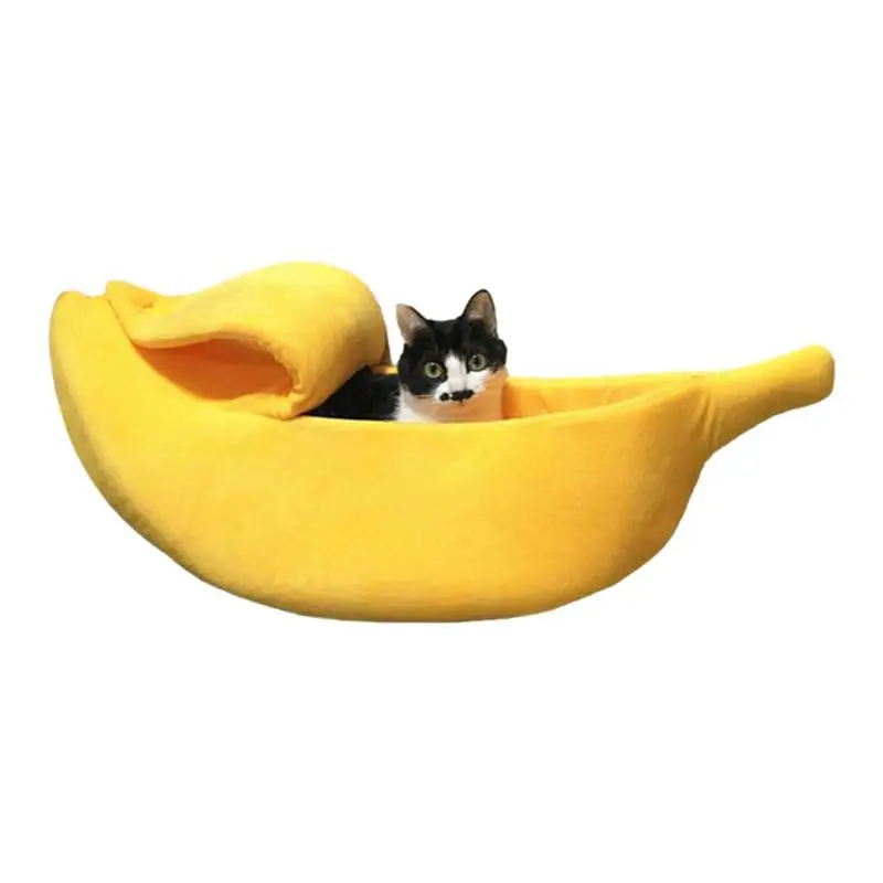 

Cat Banana Bed Warm Pet Bed For Winter Banana Shape Yellow Sleep Nest For Kittens Chinchillas Hamsters Rabbits And Ferrets