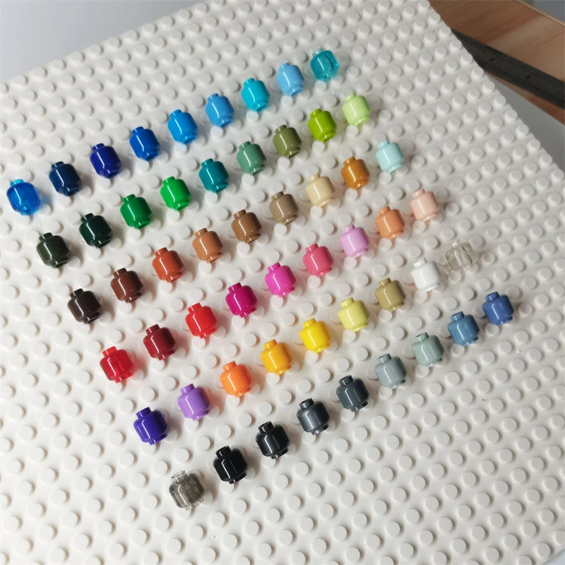 100pcs DIY MOC Building Block Parts - Plain Head with Blocked Open Stud