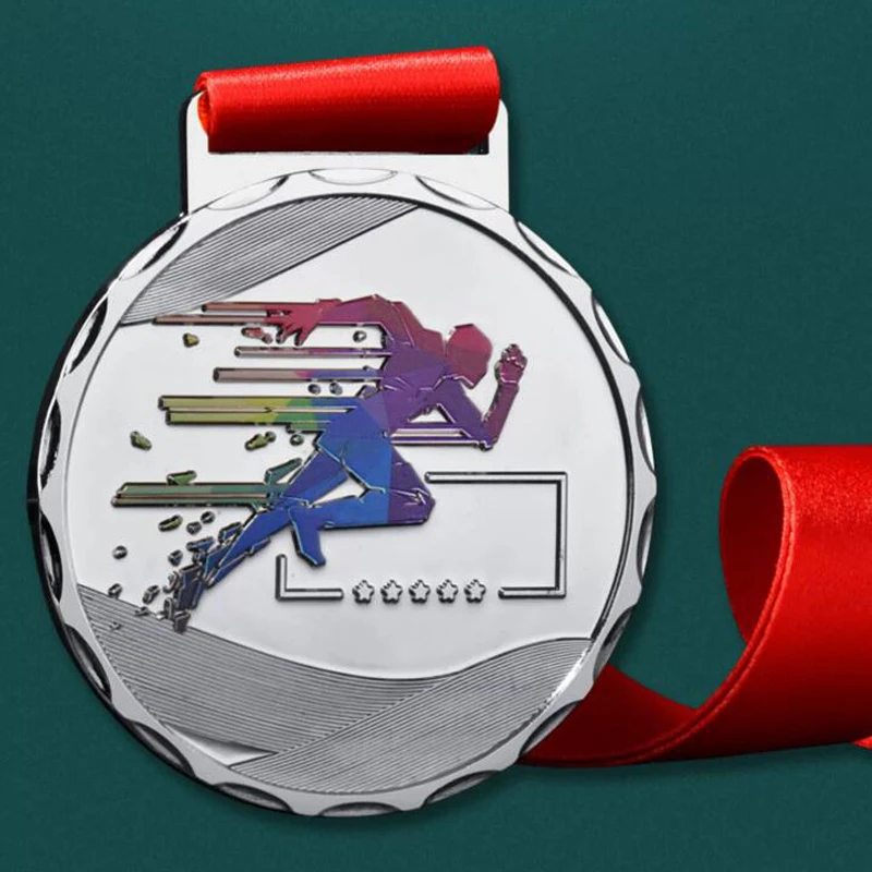 Medaglia di maratona in metallo, personalizzazione creativa, souvenir da competizione di corsa, un premio, decorazione da appendere al collo, 1 pezzo - immagine 2