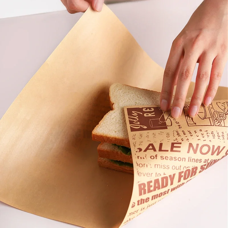 Dim Sum Food Wrapping Paper Breakfast Burrito Toast Sandwich Oil Proof Paper Baking Household Disposable Food Wrapping