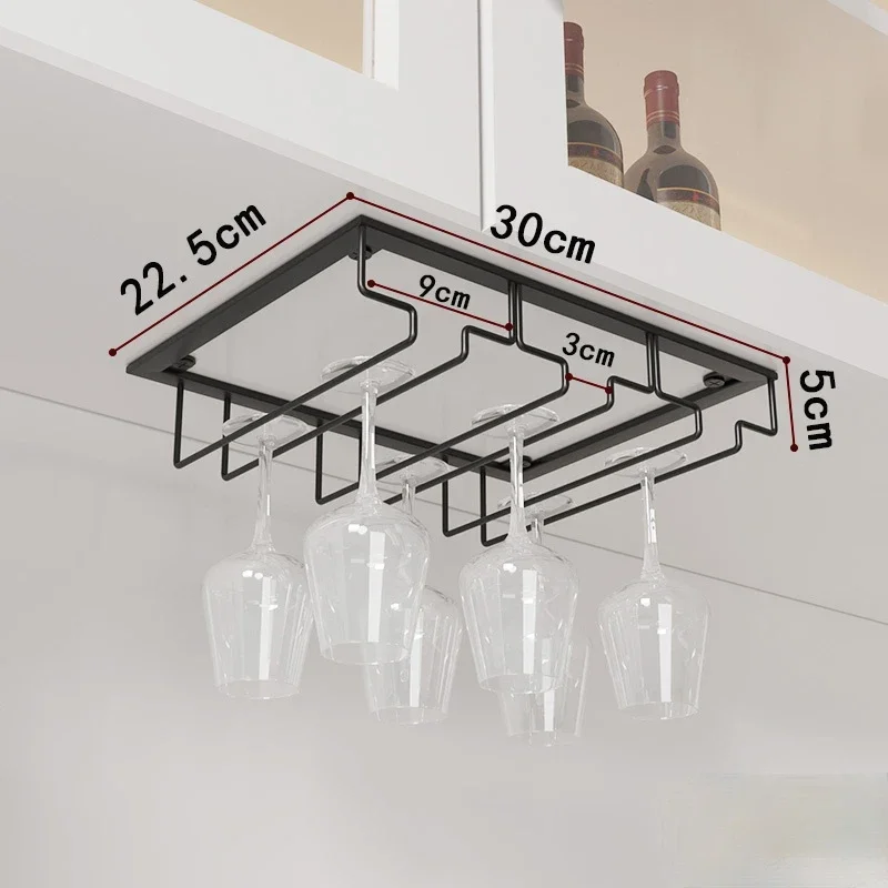 Iron Wall Mount Wine Glass Hanging Holder Storage Organizer Rack