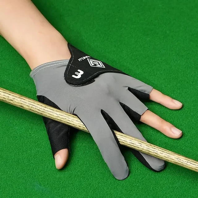 1pc 3 Fingers Show Billiards Gloves Breathable Wear-resistant Pool Gloves Anti-slip Snooker Cue Sport Glove for Left Hand 1