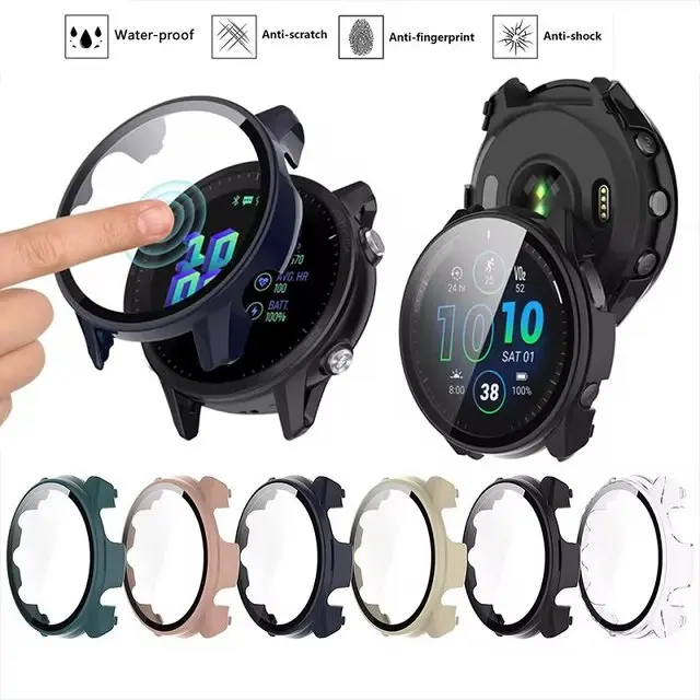 Schutzhülle aus gehärtetem Glas für Garmin Forerunner 165 965 955 255, Displayschutzfolie und Schutzhülle für Garmin 265 265S 255S – Detail 3