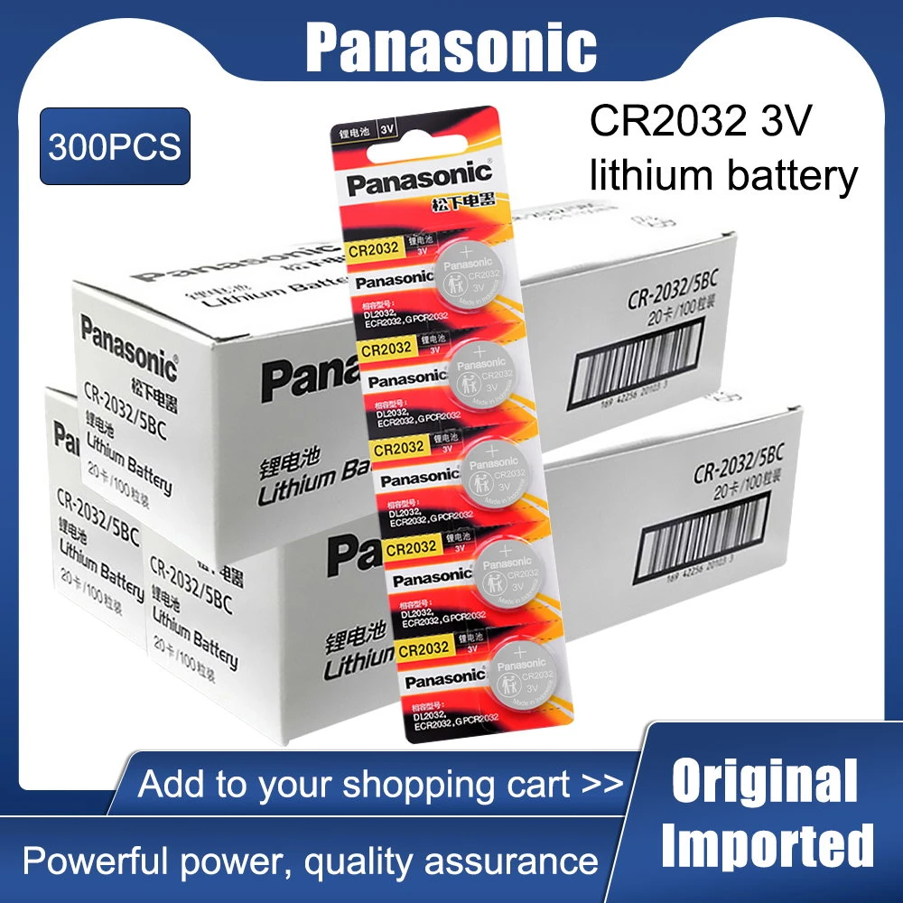 lithium battery pack 300pcs original brand new battery for PANASONIC cr2032 3v button cell coin batteries for watch computer Toys Computer battery packs
