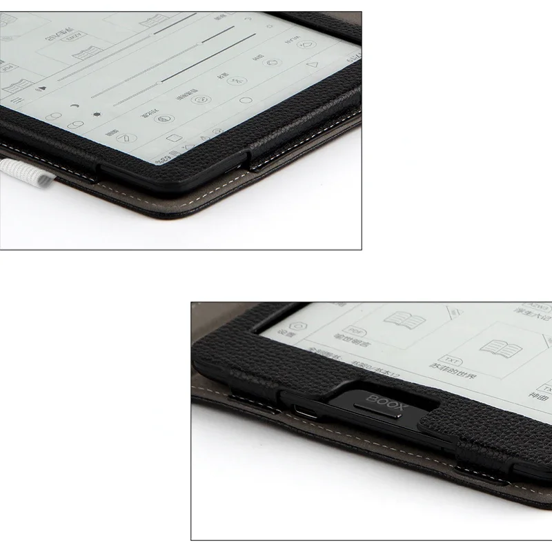 Premium PU Leather Tri-Fold Stand Cover with Hand Strap