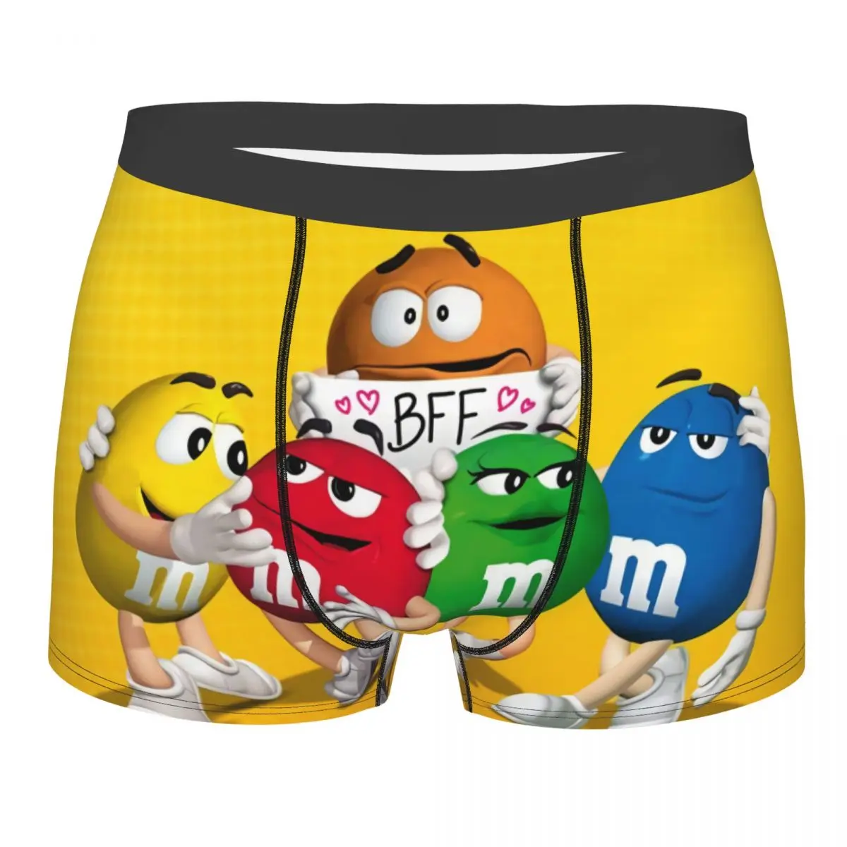 

Male Cool M&M Candy Character Underwear Funny Candy Cartoons Boxer Briefs Soft Shorts Panties Underpants