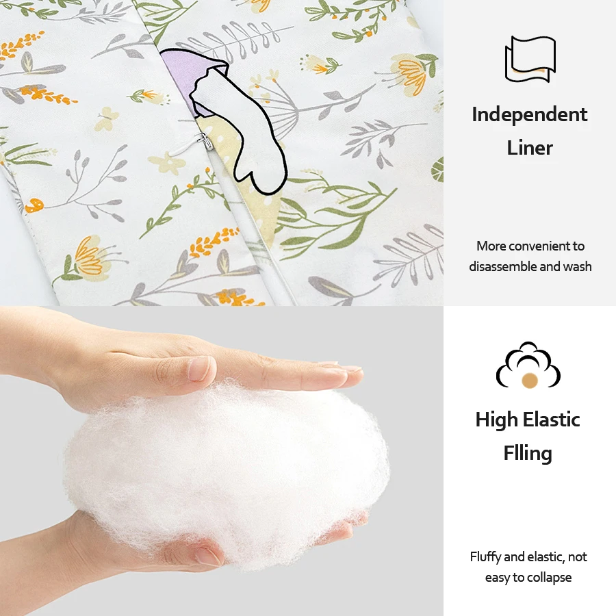 Nursing Pillow U-Shaped Multifunctional Removable Machine Washable Cover Waist & Neck Support Breastfeeding Side