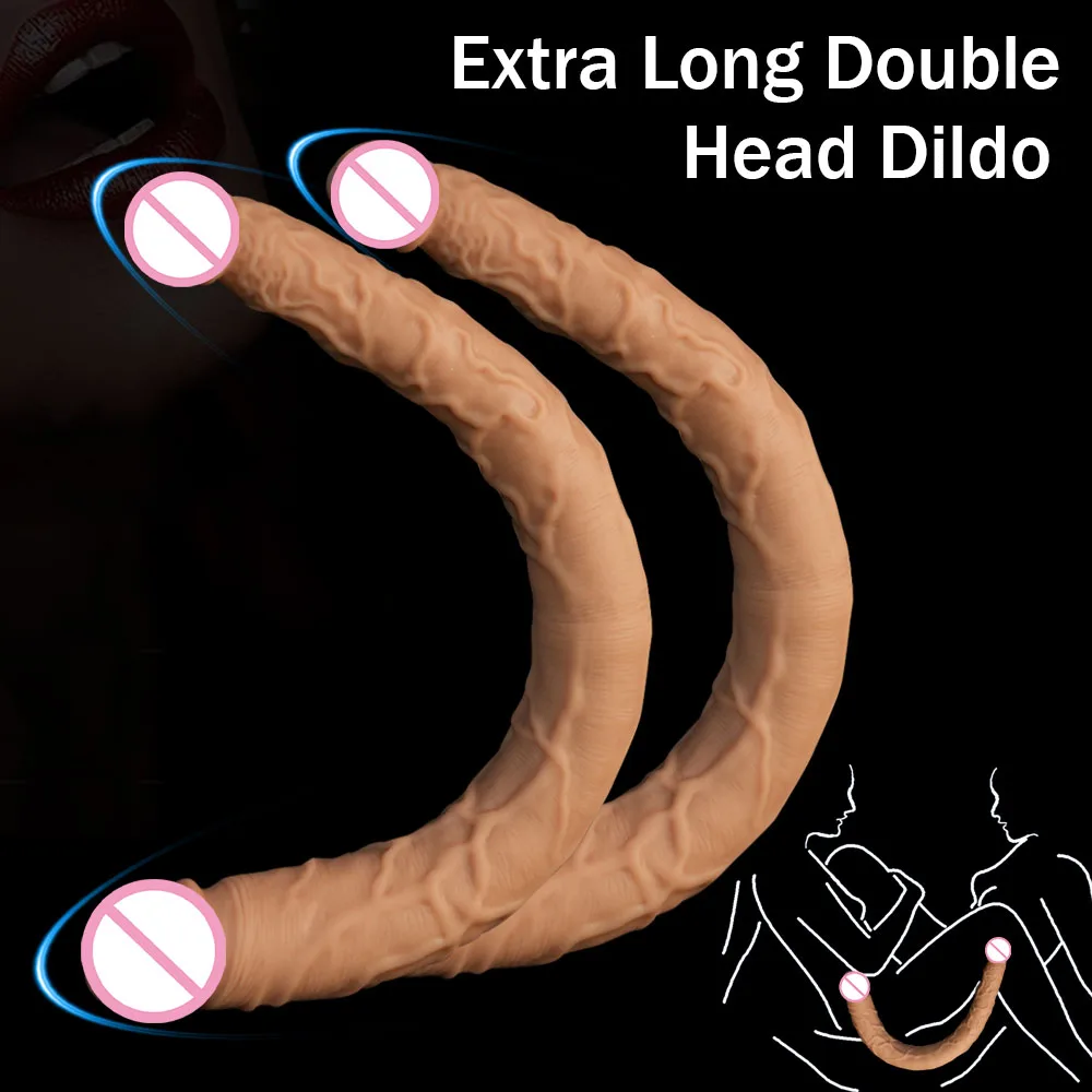 Dual-Ended-Dildo für Frauen – flexibles, realistisches Spielzeug für Erwachsene mit doppelter Penetration, weicher, wasserfester Phallus für vaginale Analstimulation 1