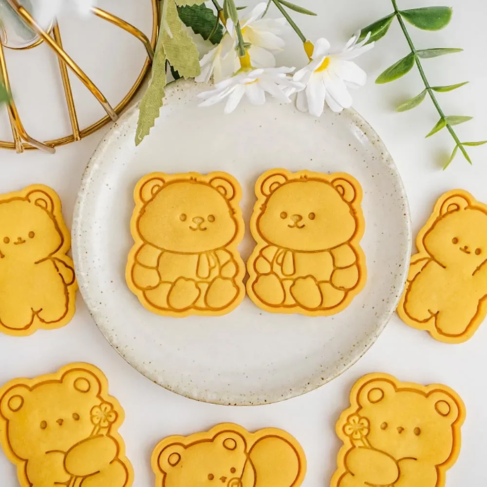 Cartoon Bear Cookie Molds Fondant Cutter Pastry Decoration Mold Kitchen DIY Baking Supplies cookie cutter baking mold cookie mould fondant cutter baking decorating tools pastry cutter