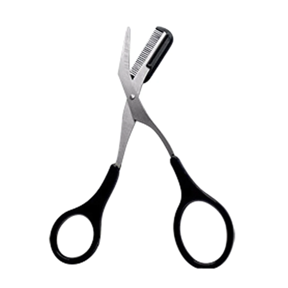 Eyebrow Trimmer Scissor with Comb Female Male Eyebrow Eyelash Scissors Safety Stainless Steel Face Razor Makeup Beauty Scissors 4