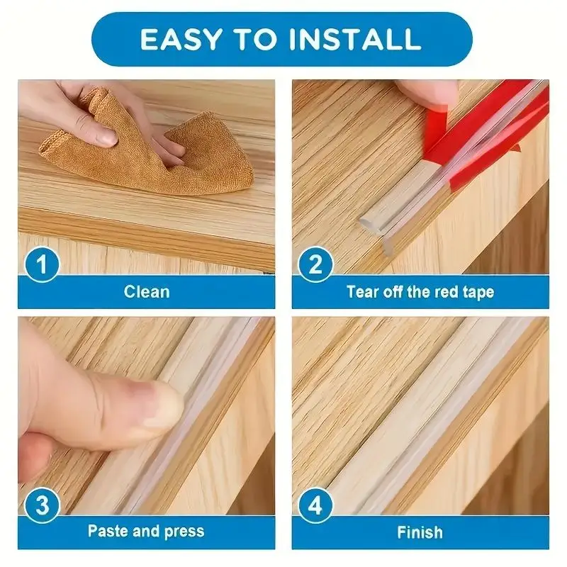 Transparent Furniture Edge Anti-collision Strip Invisible Corner Gurad for Children Rubber Thickened Edge Protection Soft Strips