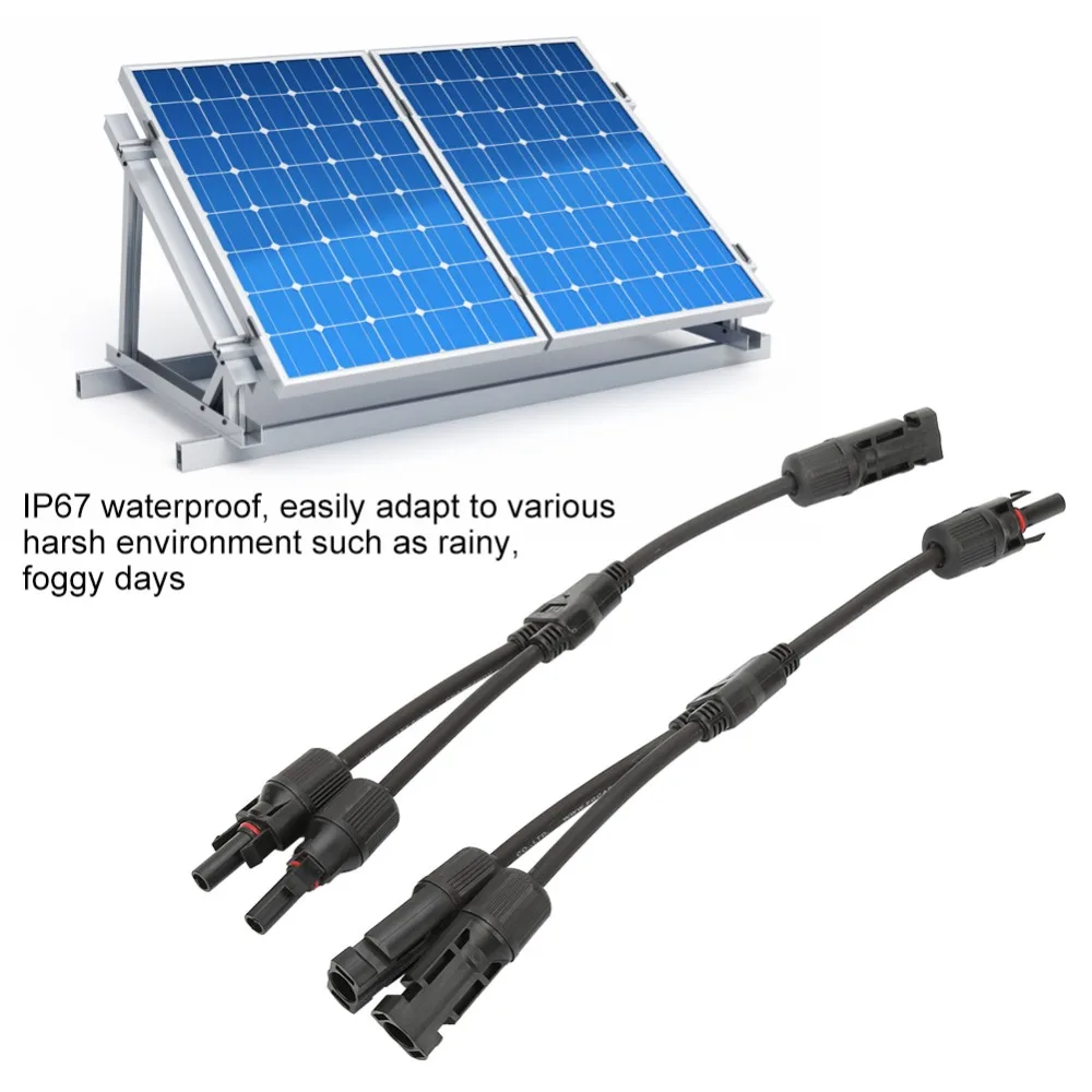 1쌍 병렬 Y 분기 커넥터 1000V 30A 방수 IP67 태양광 패널 어댑터 FFM+MMF PV 어댑터 케이블 PV 시스템