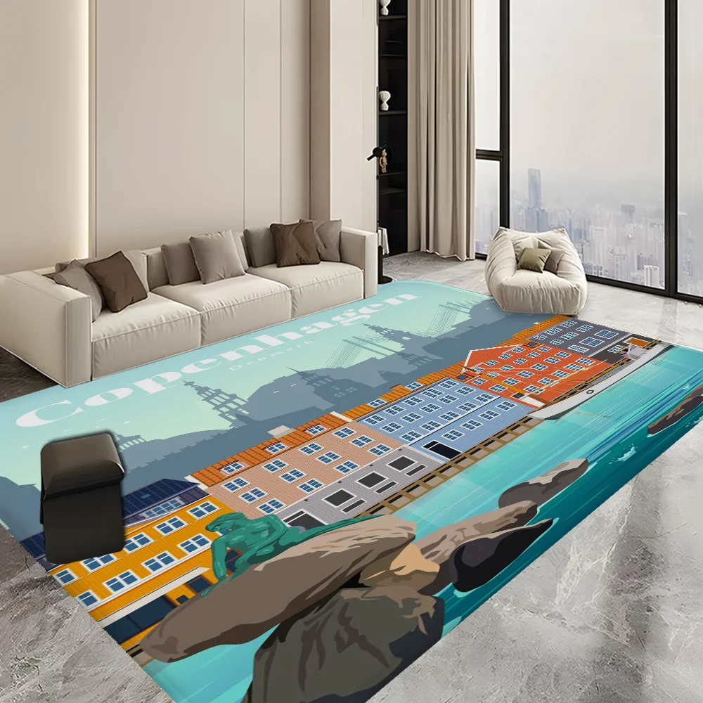 World City Travel Floor Mat Rectangle Anti-slip Home Soft Badmat Front Door Indoor Outdoor Mat Hotel Decor Mat 4