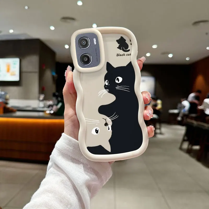 Stylish Black Cat Shockproof Flexible Phone Cover