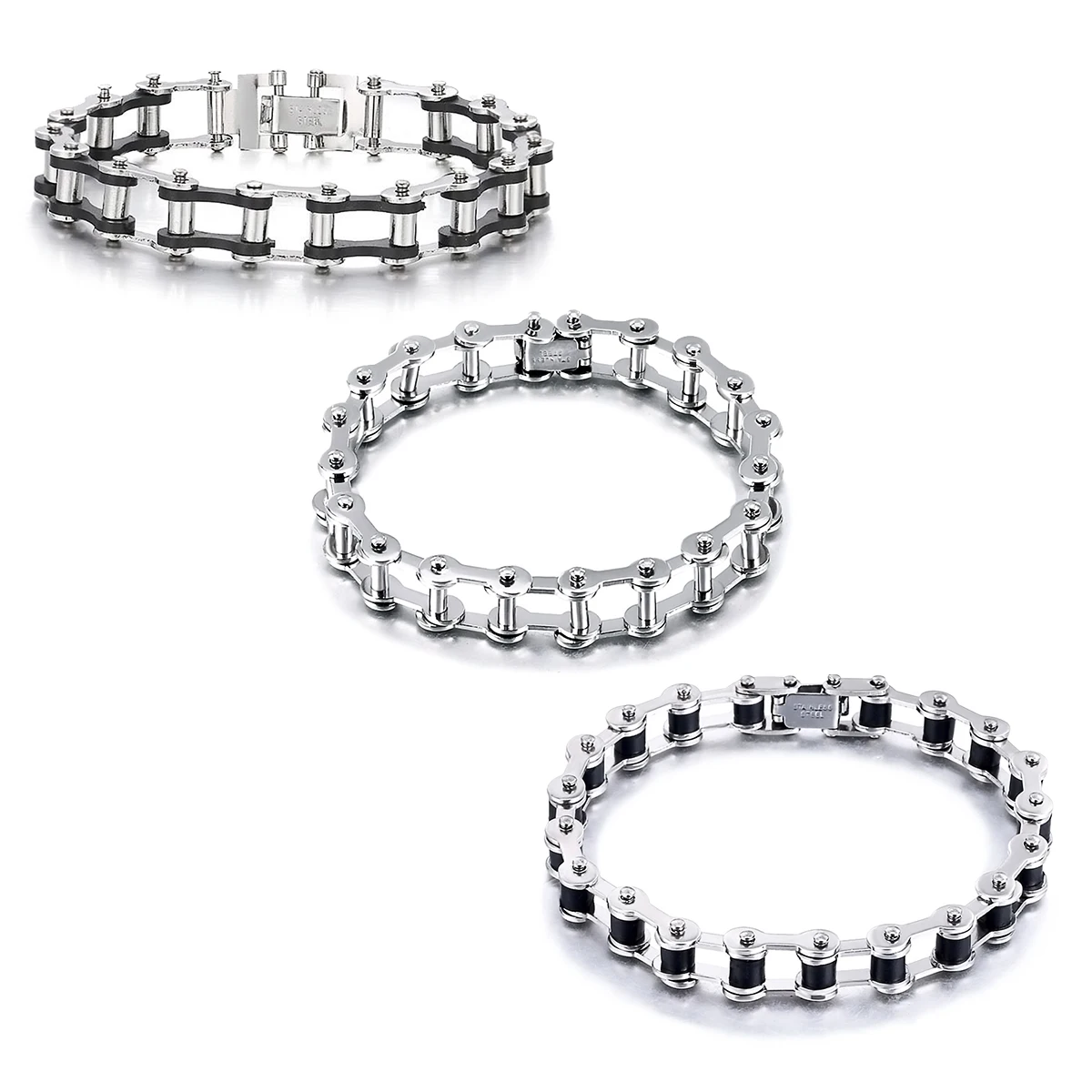 Men's Stainless Steel Biker Chain Bracelet – Punk Fashion Jewelry