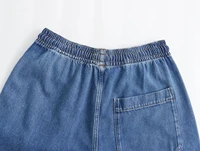 Meredith Denim Turn-down Collar Wide Leg Pant Set 30