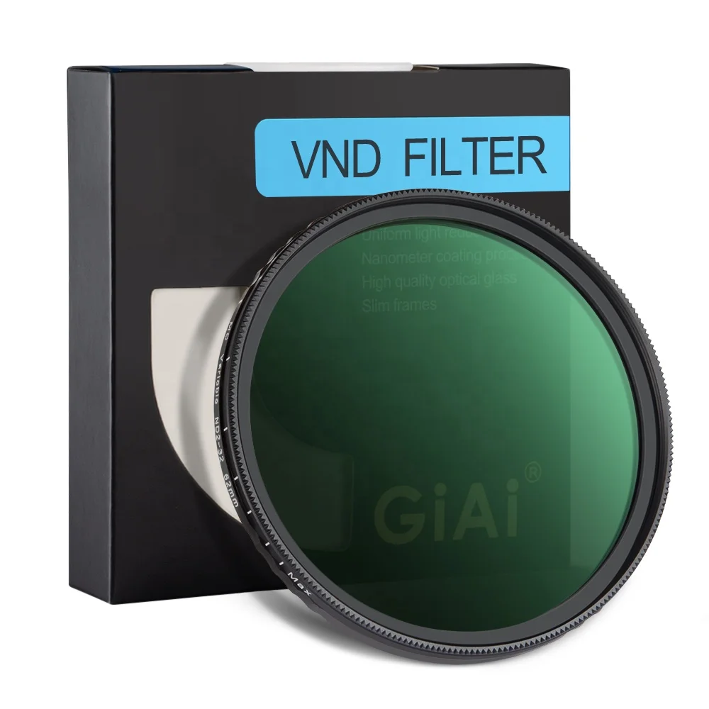 

GiAi ND2-32 Variable Neutral Density Camera ND Filter 82mm 77mm 72mm 67mm