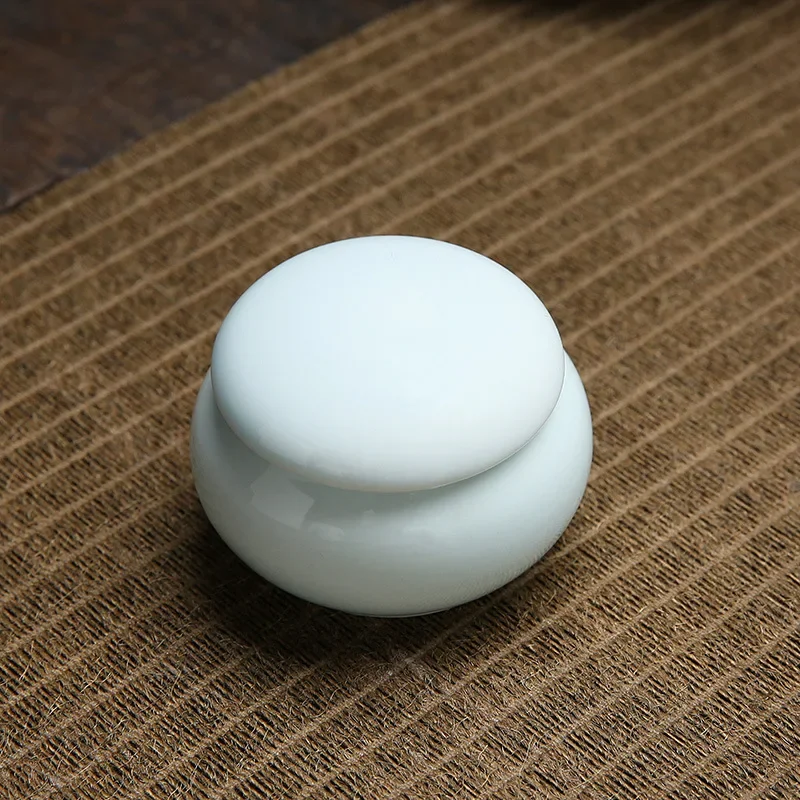 Tea Canister Ceramic Storage Jar Airtight Container 8 Mini Tea Box Glazed Ceramic Jar Storage Boxes Pottery Airtight Coffee Kitchen Food Pots Ointment