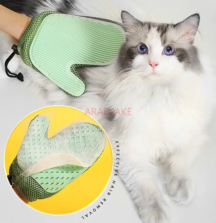 Masking cat gloves, pet hair removal comb, dog hair removal tool, cat products, bathing, cleaning, set