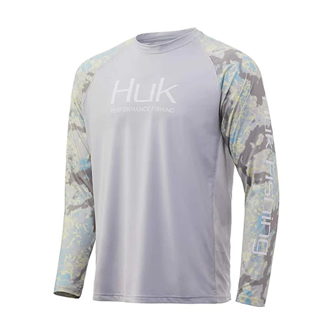 Chemise De Pêche Huk Performance Homme Grise - Manches Longues Légères - Taille 3XL