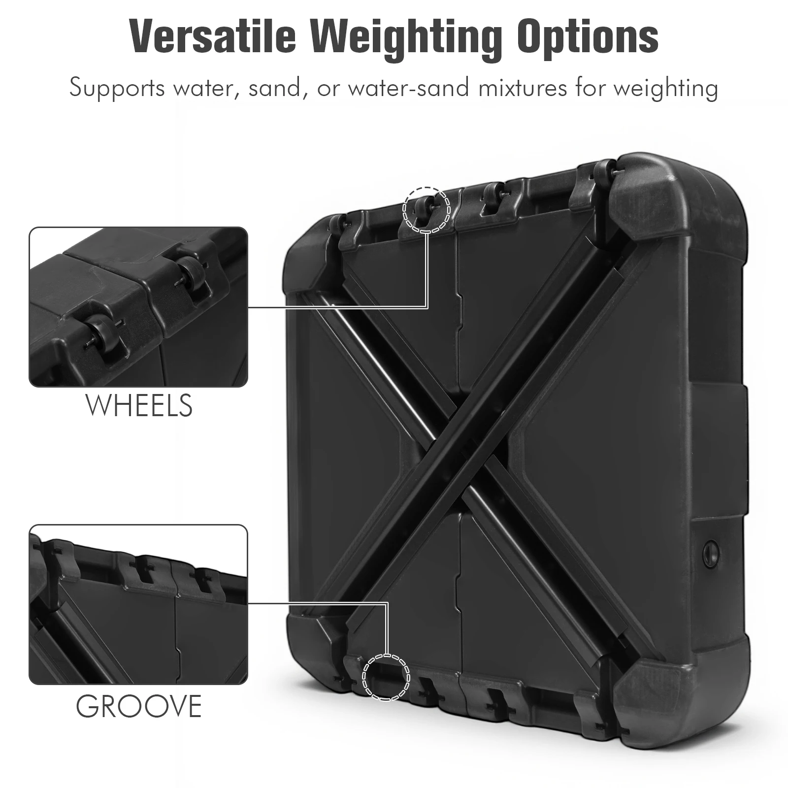 Cantilever Umbrella Base Fillable Stable Umbrella Stand with Wheels Convenient Sunshade Base Outdoor Patio Umbrella Holder