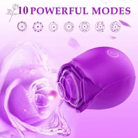 Rosen-Sexspielzeug mit Zungensaugvibrator für Frauen, 10 Modi, G-Punkt-Nippelstimulation, vibrierender Klitoris, leistungsstarker Vakuumvibrator 2