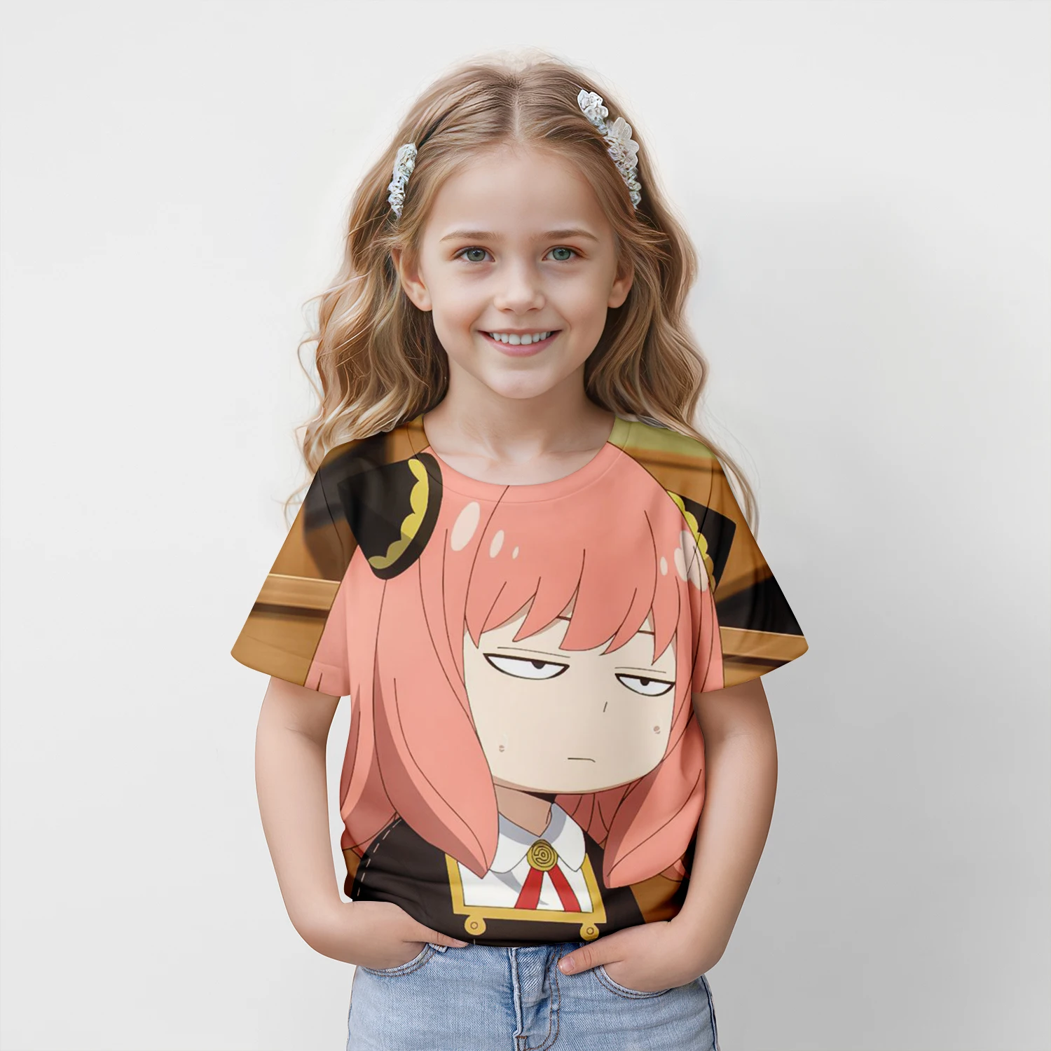 Kids Anime Japanese Spy X Family Anya Forger Graphic Print T Shirt Streetwear Men Women Fashion Short Sleeve 100-5XL T Shirt 3