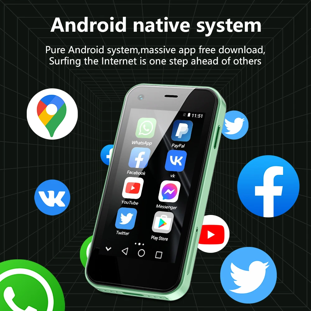 SERVO KING5000 New Mini Smartphone 2.5" Touch Screen Android 9.0 OS 16GB 2 SIM 3G Network WiFi GPS Play Store Smart Phone Type-C 2
