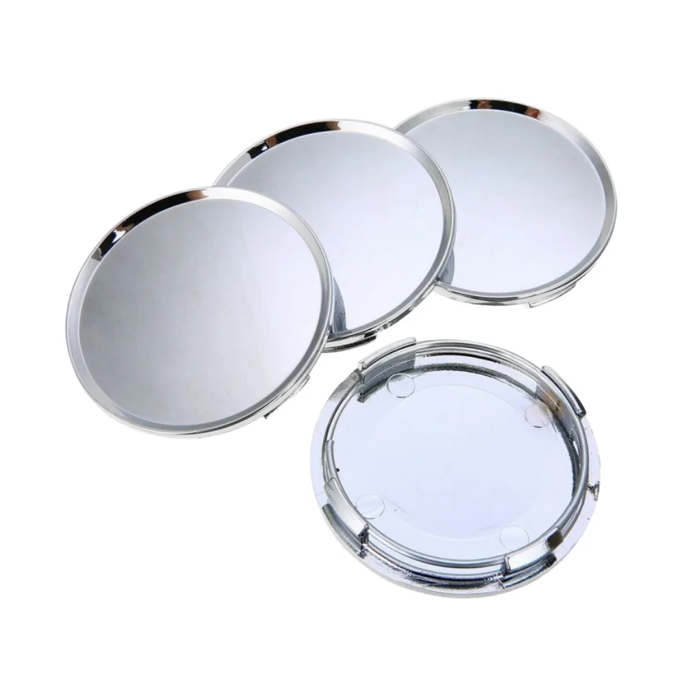 BizTech ® Set di 4 coprimozzi universali in carbonio da 58 mm per auto, in lega, senza logo, emblema semplice