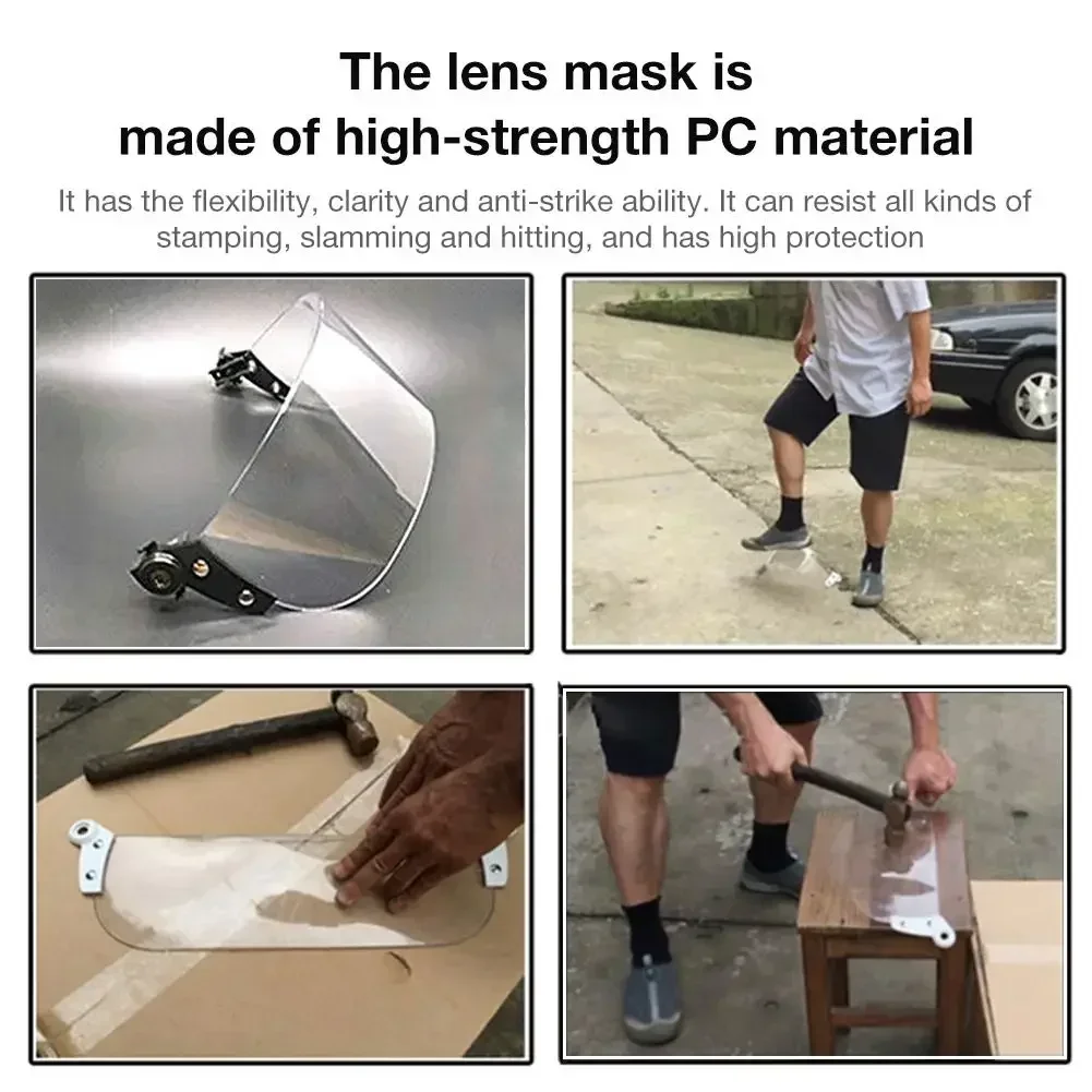 Tactical Helmet Goggles with Horns Detachable FAST MICH Helmet Anti Fog and Riot CS Adjustable Protective Goggles