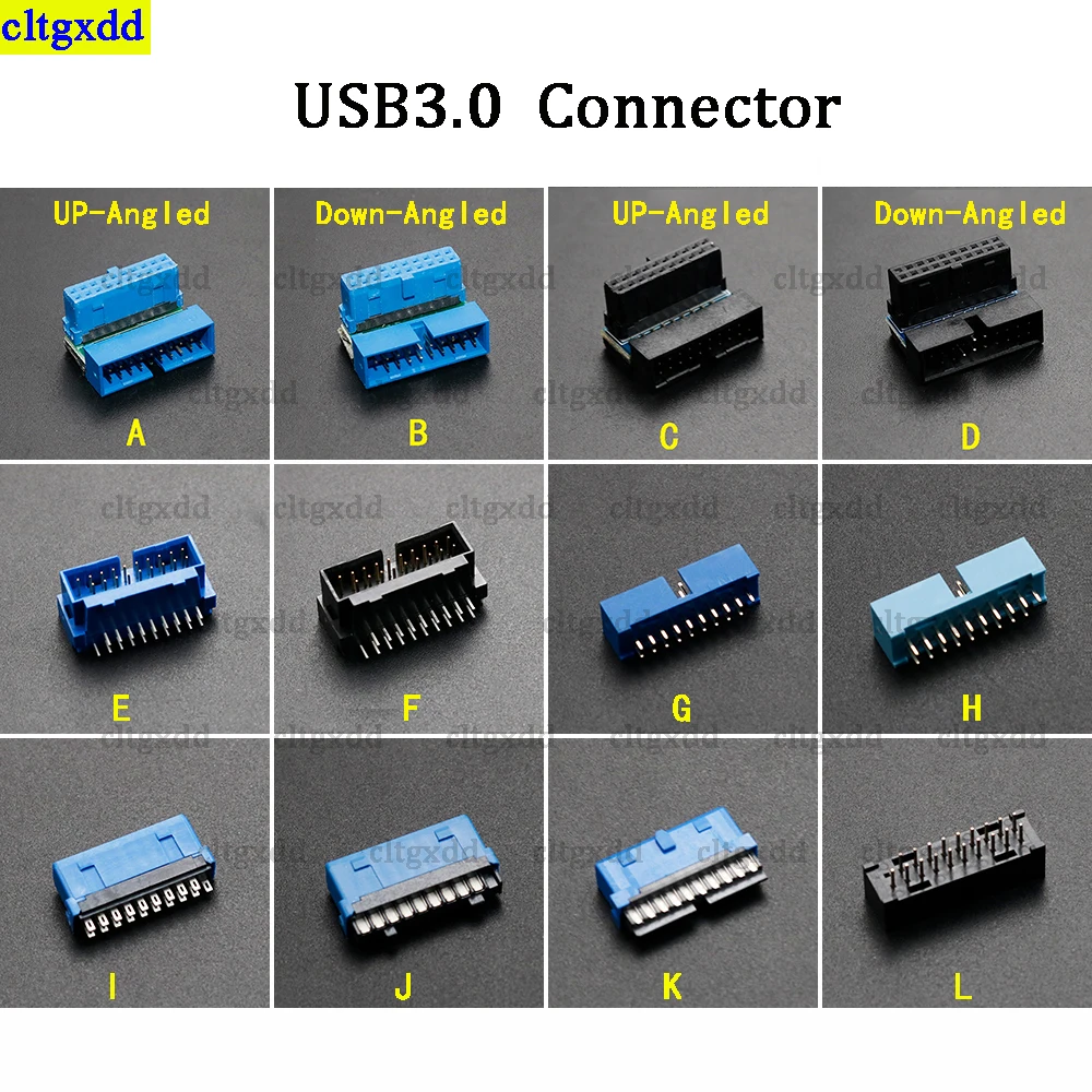 

Cltgxdd 1 шт. USB 3,0 90/180 Штекерный гнездовой разъем градусов плата материнской платы IDC 19Pin20Pin разъем