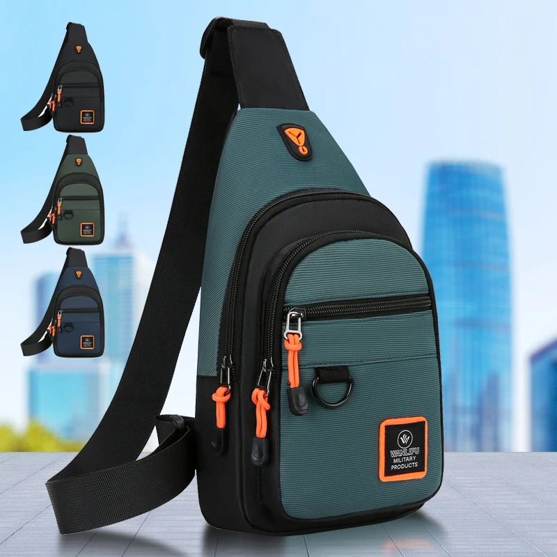 Men' leisure outdoor hiking bike shoulder bag, waterproof sports crossbody...