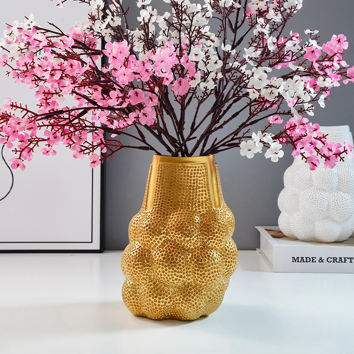1PC, resin material mesh bag with holes for decorative vases, suitable for hydroponic fresh flowers and home flower decoration