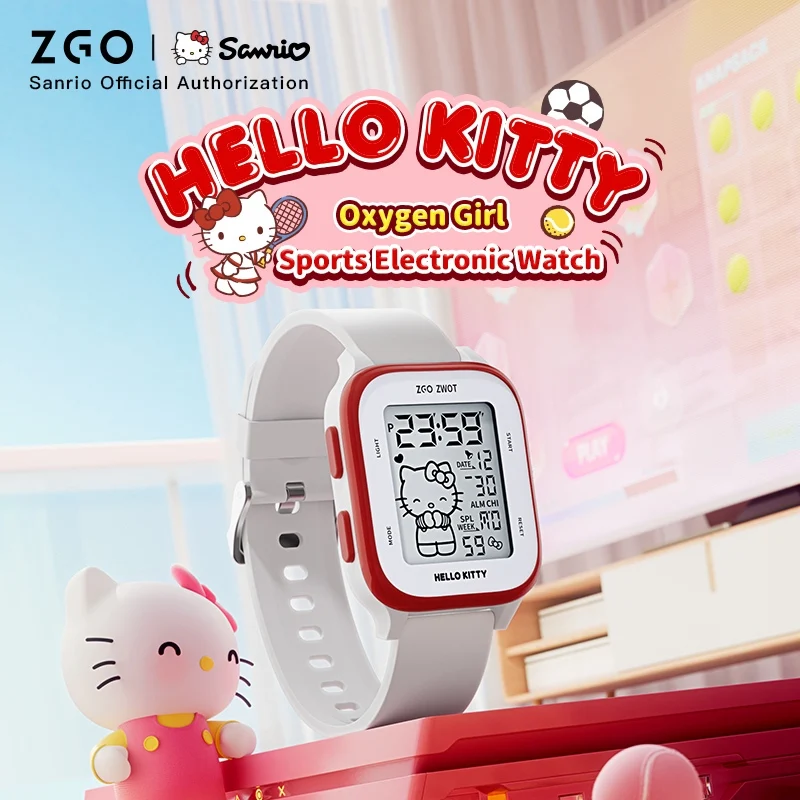 ZGO X Sanrio Hello Kitty Watch For Girls Student Kids' Electronic Watches Waterproof Sports Wristwatch Girl Child Gift Box 878 2