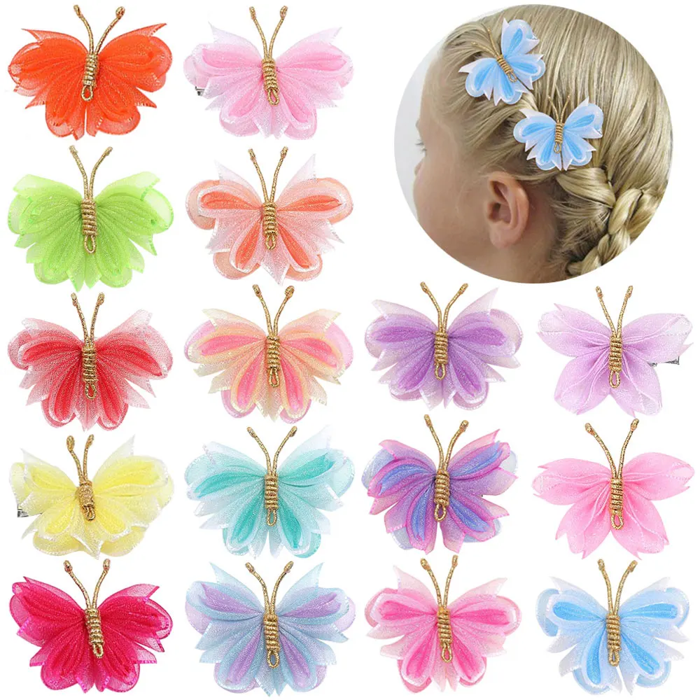 

10Pcs Colorful Butterfly Hair Clip For Girls Sweet Baby Hairpins Hair Lace Ornament Headwear Exquisite Headwear Hair Accessories