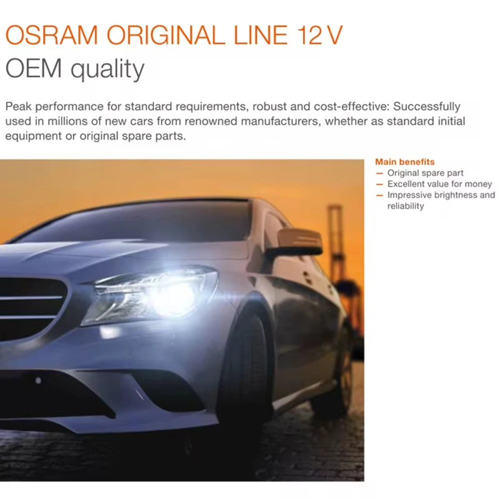 OSRAM SUPER RALLYE 12V 100W H1 62200 P14.5s Off Road Headlight 3200K Brightening Original Halogen Car Fog Lamp 5